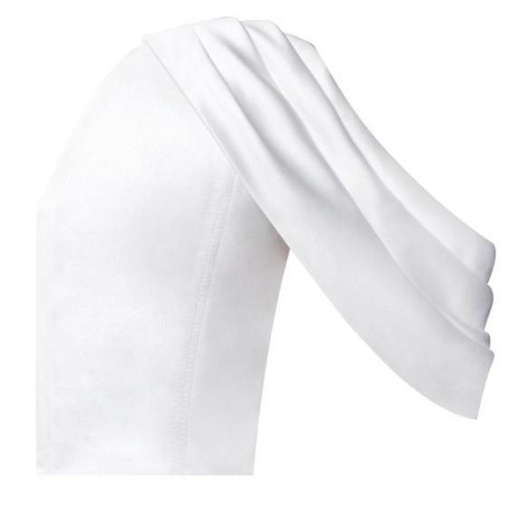 NWT Miss Circle Draped Off Shoulder white Bodysuit - Picture 4 of 6